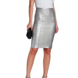 Herve Leger Skirts - herve leger • NEW • silver bandage skirt Herve Leger Skirts - herve leger • NEW • silver bandage skirt